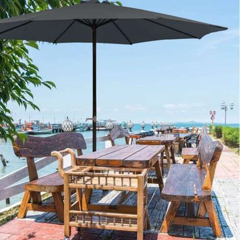 KMS BIRCHTREE 3M Aluminium Garden Parasol BT-GP03 Grey 3 KMS BIRCHTREE 3M Aluminium Garden Parasol BT-GP03 Grey