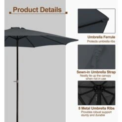 KMS BIRCHTREE 3M Aluminium Garden Parasol BT-GP03 Grey 10 KMS BIRCHTREE 3M Aluminium Garden Parasol BT-GP03 Grey -Outdoor Furniture Store 19396606 4