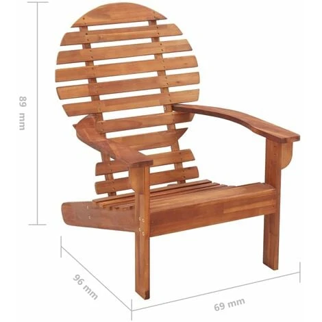 Adirondack Chair Solid Acacia Wood VidaXL 5 Adirondack Chair Solid Acacia Wood VidaXL - Image 3