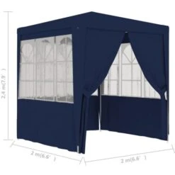 Professional Party Tent With Side Walls 2x2 M Blue 90 G/m² VidaXL 9 Professional Party Tent With Side Walls 2x2 M Blue 90 G/m² VidaXL -Outdoor Furniture Store 19542267 3