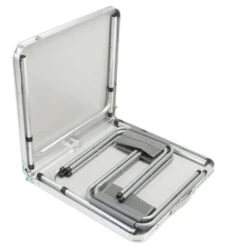 Garden Camping Table And Chairs Set Folding And Space-saving Festival Foldable Seat Outdoor Carry Handle 120x60x70cm Grey -Outdoor Furniture Store 19662854 3