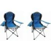 Hyfive Deluxe Folding Padded Camping Chairs High Back - Multiple Colours - Blue (2 Chairs) -Outdoor Furniture Store 19670355 1
