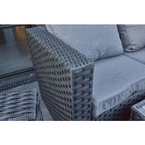 YAKOE VANCOUVER 5 SEATER RATTAN GARDEN SOFA SET IN BLACK WITH FITTING COVER 7 YAKOE VANCOUVER 5 SEATER RATTAN GARDEN SOFA SET IN BLACK WITH FITTING COVER - Image 5