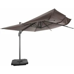 BELVEO 3x3m Windproof Cantilever Parasol Brown -Outdoor Furniture Store 19698610 4