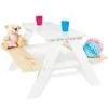 Kid's Picnic Table With Bench Nicki Für 4 Wood White Pinolino