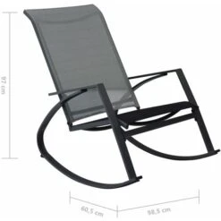 Garden Rocking Chairs 2 Pcs Textilene Dark Grey VidaXL -Outdoor Furniture Store 19847954 3