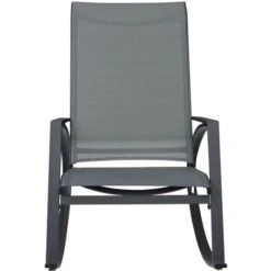 Garden Rocking Chairs 2 Pcs Textilene Dark Grey VidaXL -Outdoor Furniture Store 19847954 4