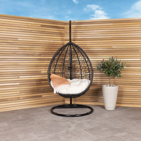 Charles Bentley Garden Rattan Hanging Swing Chair 3 Charles Bentley Garden Rattan Hanging Swing Chair