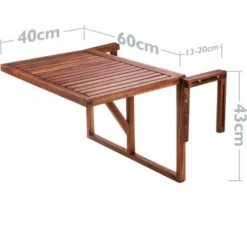 PrimeMatik - Folding Table 60 X 40 Cm In Certified Teak Wood For Outdoor Balcony -Outdoor Furniture Store 19938619 3