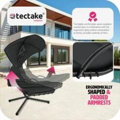 Maja Hanging Lounger - Black -Outdoor Furniture Store 19953613 4