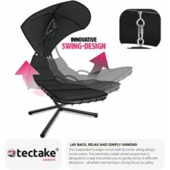 Maja Hanging Lounger - Black -Outdoor Furniture Store 19953613 5