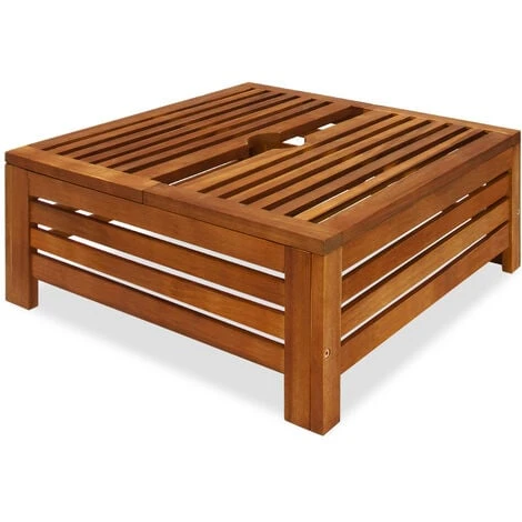 Deuba Parasol Stand Cover FSC®-certified Acacia Hardwood 62x62x25cm Hole Ø 8cm Weatherproof Outdoor Decoration Side Table 3 Deuba Parasol Stand Cover FSC®-certified Acacia Hardwood 62x62x25cm Hole Ø 8cm Weatherproof Outdoor Decoration Side Table
