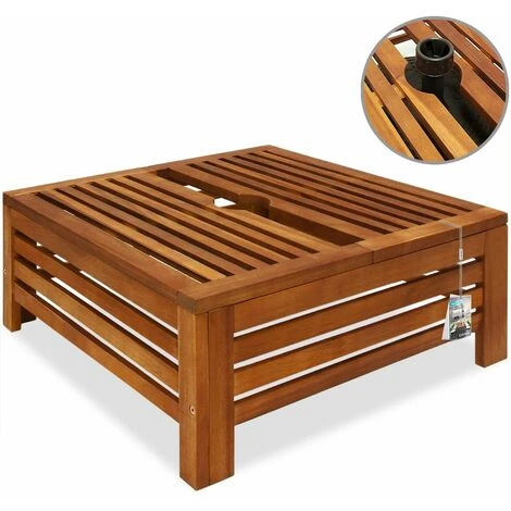 Deuba Parasol Stand Cover FSC®-certified Acacia Hardwood 62x62x25cm Hole Ø 8cm Weatherproof Outdoor Decoration Side Table 7 Deuba Parasol Stand Cover FSC®-certified Acacia Hardwood 62x62x25cm Hole Ø 8cm Weatherproof Outdoor Decoration Side Table - Image 5