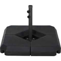 Outsunny 4PCs Fillable Parasol Base W/ Steel Cross Base Garden Umbrella Weight