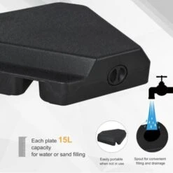 Outsunny 4PCs Fillable Parasol Base W/ Steel Cross Base Garden Umbrella Weight -Outdoor Furniture Store 20488126 4