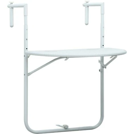 Hommoo Hanging Balcony Table White 60x64x83.5 Cm Plastic Rattan Look VD30270 8 Hommoo Hanging Balcony Table White 60x64x83.5 Cm Plastic Rattan Look VD30270 -Outdoor Furniture Store 20988661 1