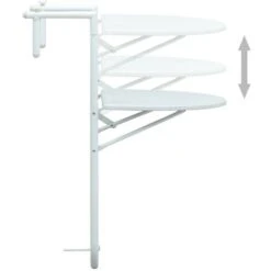 Hommoo Hanging Balcony Table White 60x64x83.5 Cm Plastic Rattan Look VD30270 -Outdoor Furniture Store 20988661 5