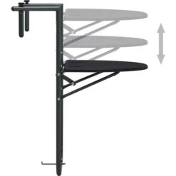 Hommoo Hanging Balcony Table Black 60x64x83.5 Cm Plastic Rattan Look VD30271 -Outdoor Furniture Store 20988662 5