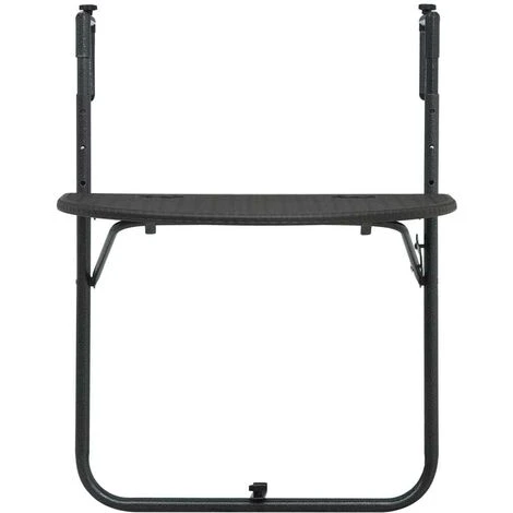 Hommoo Hanging Balcony Table Brown 60x64x83.5 Cm Plastic Rattan Look VD30272 4 Hommoo Hanging Balcony Table Brown 60x64x83.5 Cm Plastic Rattan Look VD30272 - Image 2