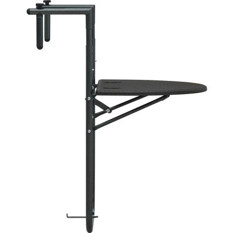 Hommoo Hanging Balcony Table Brown 60x64x83.5 Cm Plastic Rattan Look VD30272 5 Hommoo Hanging Balcony Table Brown 60x64x83.5 Cm Plastic Rattan Look VD30272 - Image 3