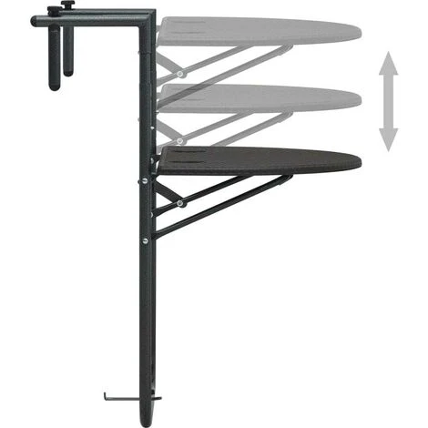 Hommoo Hanging Balcony Table Brown 60x64x83.5 Cm Plastic Rattan Look VD30272 7 Hommoo Hanging Balcony Table Brown 60x64x83.5 Cm Plastic Rattan Look VD30272 - Image 5