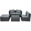 Evre Outdoor Rattan Garden Furniture Set Malaga Conservatory Patio Sofa Coffee Table Grey