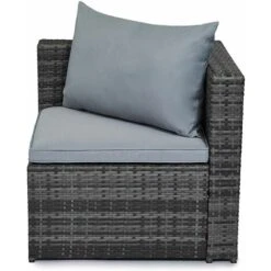 Evre Outdoor Rattan Garden Furniture Set Malaga Conservatory Patio Sofa Coffee Table Grey -Outdoor Furniture Store 21313806 4