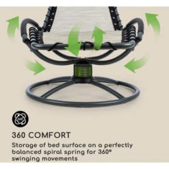 Blumfeldt The Chiller Swing Lounger 77x85x173cm 360 Comfort Comfort Mesh Beige -Outdoor Furniture Store 22969474 3