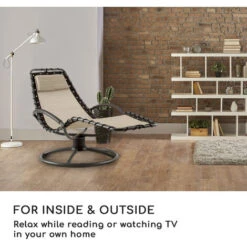 Blumfeldt The Chiller Swing Lounger 77x85x173cm 360 Comfort Comfort Mesh Beige -Outdoor Furniture Store 22969474 5