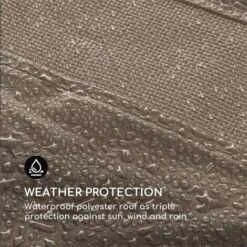 Blumfeldt Senator Replacement Roof Sun Protection Polyester Waterproof Taupe -Outdoor Furniture Store 22969586 3