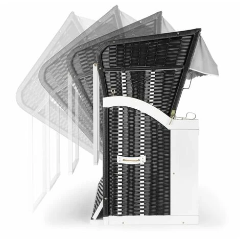 Blumfeldt Hiddensee Wicker Beach Chair XL 2-seater Sunbed Grey 5 Blumfeldt Hiddensee Wicker Beach Chair XL 2-seater Sunbed Grey - Image 3