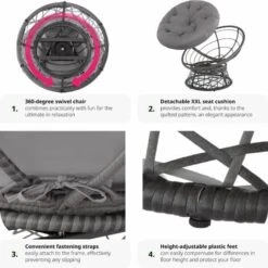 Gargano Rattan Chair - Grey -Outdoor Furniture Store 23401045 5