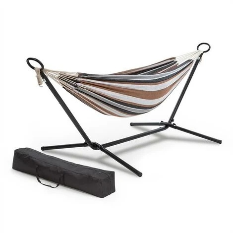 Blumfeldt Sri Lanka Swing Hammock Steel Frame 160 Kg Max. Striped 3 Blumfeldt Sri Lanka Swing Hammock Steel Frame 160 Kg Max. Striped