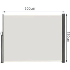 Livingandhome Beige 300x180cm Outdoor Retractable Privacy Side Awning -Outdoor Furniture Store 23559521 4