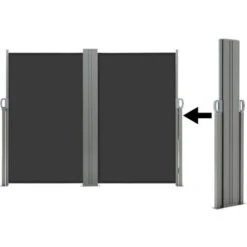 Livingandhome Outdoor Retractable Double Side Awning Garden Patio Privacy Screen 9 Livingandhome Outdoor Retractable Double Side Awning Garden Patio Privacy Screen -Outdoor Furniture Store 23559524 3