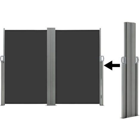 Livingandhome Outdoor Retractable Double Side Awning Garden Patio Privacy Screen 5 Livingandhome Outdoor Retractable Double Side Awning Garden Patio Privacy Screen - Image 3