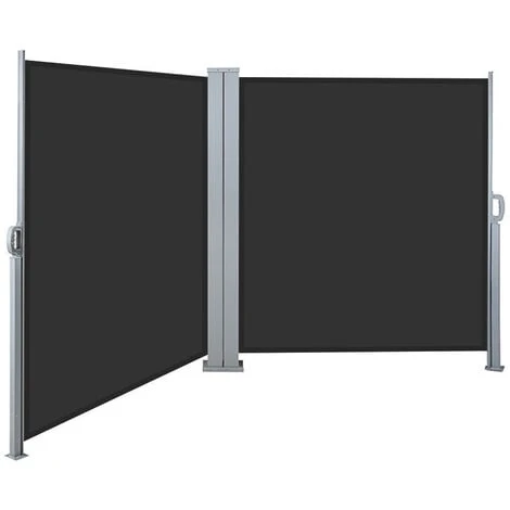 Livingandhome Outdoor Retractable Double Side Awning Garden Patio Privacy Screen 6 Livingandhome Outdoor Retractable Double Side Awning Garden Patio Privacy Screen - Image 4
