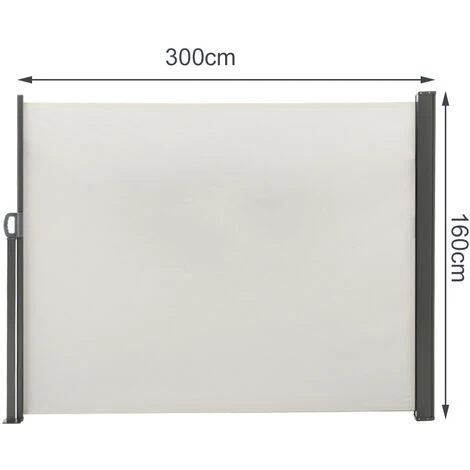 Livingandhome 300x160CM Retractable Side Awning Garden Patio Privacy Screen, Beige 5 Livingandhome 300x160CM Retractable Side Awning Garden Patio Privacy Screen, Beige - Image 3