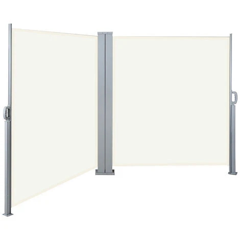 Livingandhome 600x160CM Patio Retractable Double Sided Awning Privacy Screen, Beige 5 Livingandhome 600x160CM Patio Retractable Double Sided Awning Privacy Screen, Beige - Image 4