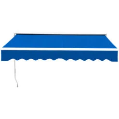Livingandhome Outdoor Retractable DIY Manual Patio Awning Canopy Garden Shade Shelter, Blue 200x150CM -Outdoor Furniture Store 23562037 4