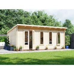 Log Cabin Garden Office Man Cave Garden Room Summerhouse Terminator - 6m X 4m (45mm)