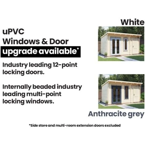 Log Cabin Garden Office Man Cave Garden Room Summerhouse Terminator With SideStore Shed - 5.5m X 3m (45mm) 4 Log Cabin Garden Office Man Cave Garden Room Summerhouse Terminator With SideStore Shed - 5.5m X 3m (45mm) - Image 2