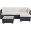 4 Seats Outdoor Sofa Rattan Garden Furniture Set - Ocean Grey - CANNES -Outdoor Furniture Store 23762901 1