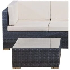 4 Seats Outdoor Sofa Rattan Garden Furniture Set - Ocean Grey - CANNES -Outdoor Furniture Store 23762901 5