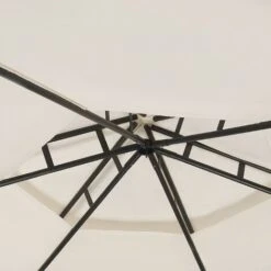 Modern Outdoor Hexagonal Gazebo Fabric Curtains 350 Cm Metal Frame Beige Portel 11 Modern Outdoor Hexagonal Gazebo Fabric Curtains 350 Cm Metal Frame Beige Portel -Outdoor Furniture Store 23851838 5