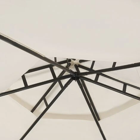 Modern Outdoor Hexagonal Gazebo Fabric Curtains 350 Cm Metal Frame Beige Portel 7 Modern Outdoor Hexagonal Gazebo Fabric Curtains 350 Cm Metal Frame Beige Portel - Image 5