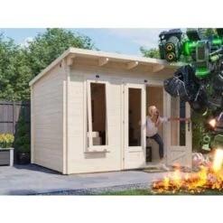 Log Cabin Garden Office Man Cave Garden Room Summerhouse Terminator - 3m X 2.5m (45mm)