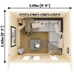 Log Cabin Garden Office Man Cave Garden Room Summerhouse Terminator - 3m X 2.5m (45mm) -Outdoor Furniture Store 24122588 5