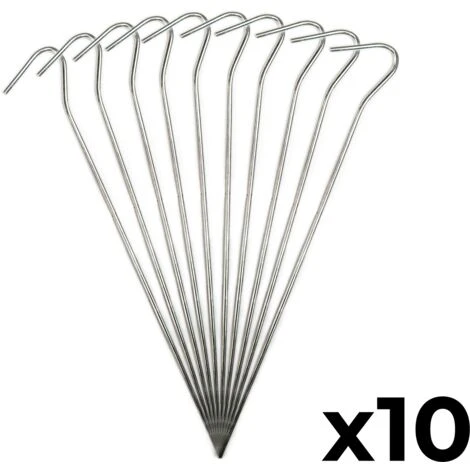 KCT 10 Pc Galvanised Steel Tent Pegs Heavy Duty Camping Ground Stakes 9 4 KCT 10 Pc Galvanised Steel Tent Pegs Heavy Duty Camping Ground Stakes 9 - Image 2