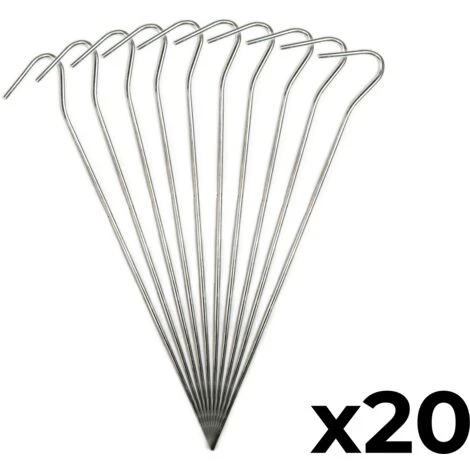 KCT 20 Pc Galvanised Steel Tent Pegs Heavy Duty Camping Ground Stakes 9 4 KCT 20 Pc Galvanised Steel Tent Pegs Heavy Duty Camping Ground Stakes 9 - Image 2